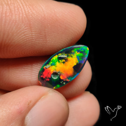 Ethiopian Black Opal Cabochon Smoked