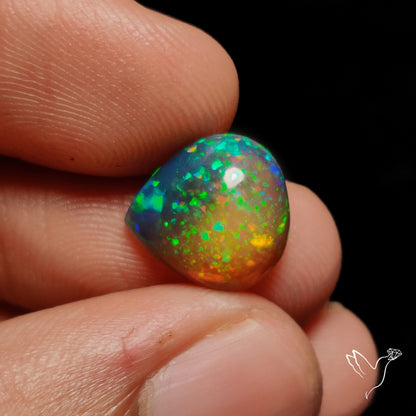 Ethiopian Black Opal Cabochon Smoked