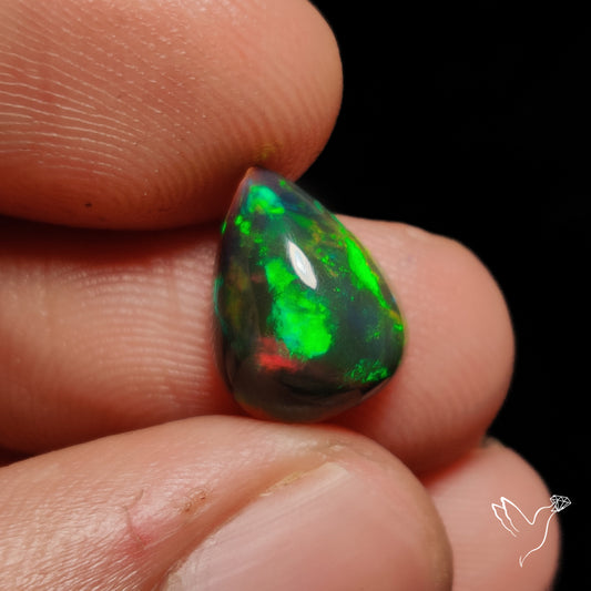 Ethiopian Black Opal Cabochon Smoked