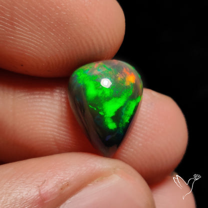 Ethiopian Black Opal Cabochon Smoked