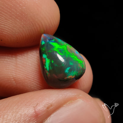 Ethiopian Black Opal Cabochon Smoked