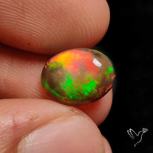 Ethiopian Black Opal Cabochon Smoked