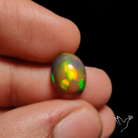 Ethiopian Black Opal Cabochon Smoked