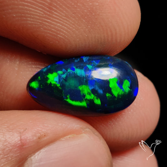Ethiopian Black Opal Cabochon Smoked