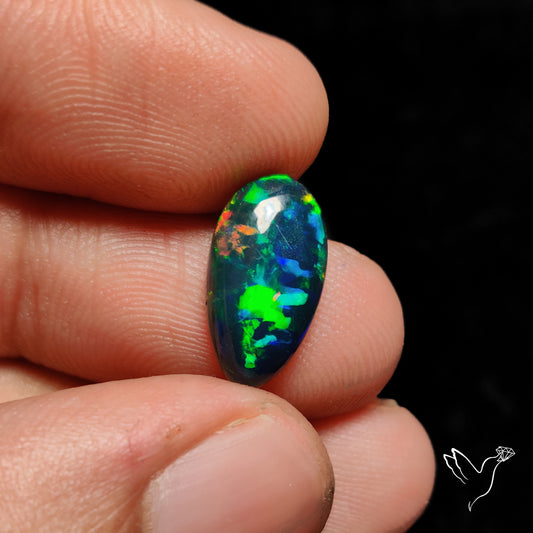 Ethiopian Black Opal Cabochon Smoked