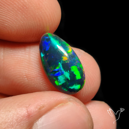 Ethiopian Black Opal Cabochon Smoked