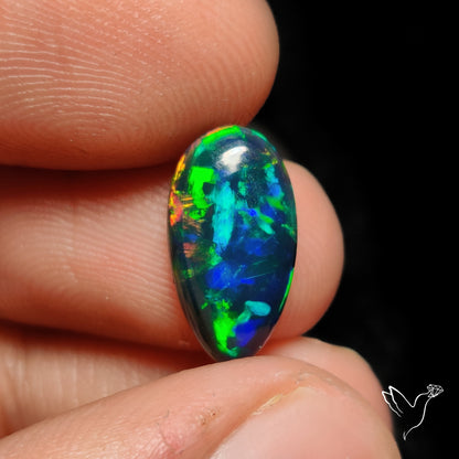 Ethiopian Black Opal Cabochon Smoked