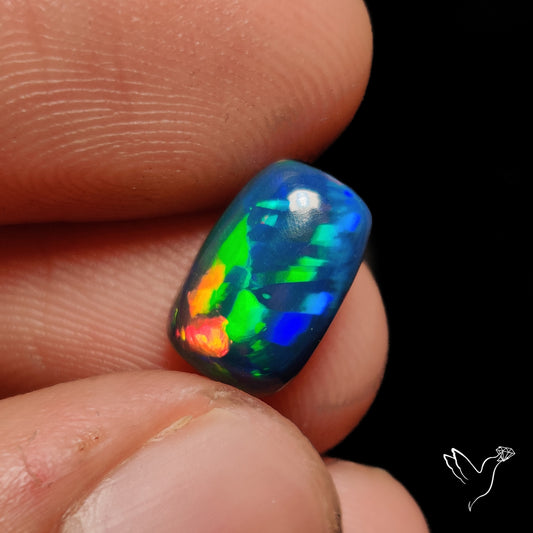 Ethiopian Black Opal Cabochon Smoked