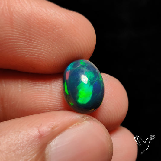 Ethiopian Black Opal Cabochon Smoked