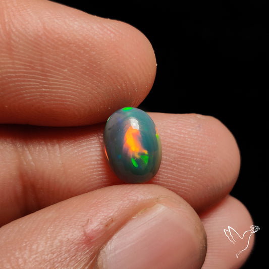 Ethiopian Black Opal Cabochon Smoked