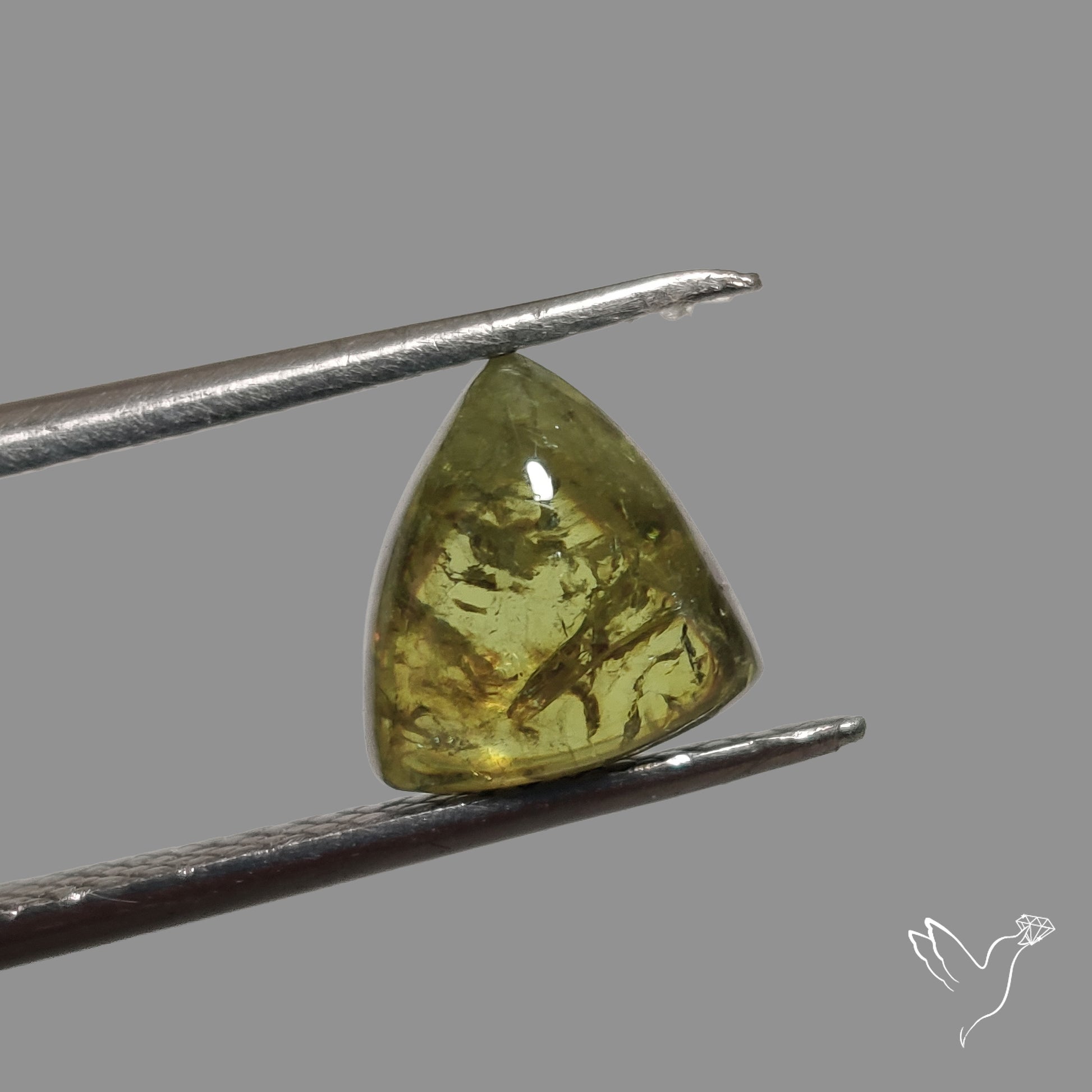 Rare Ural Demantoid Garnet Cabochon