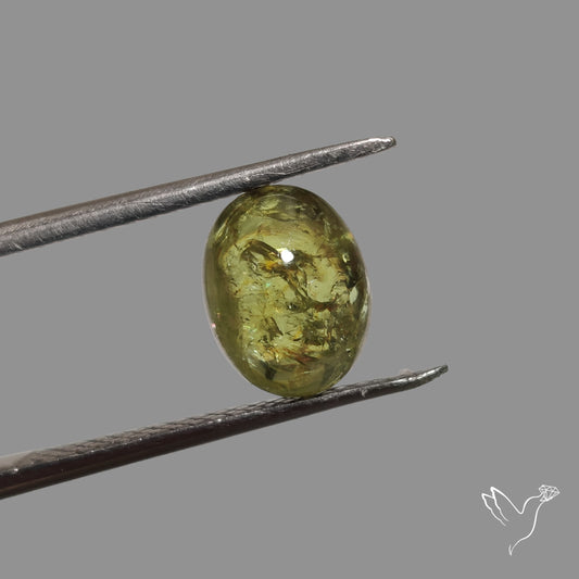 Rare Ural Demantoid Garnet Cabochon