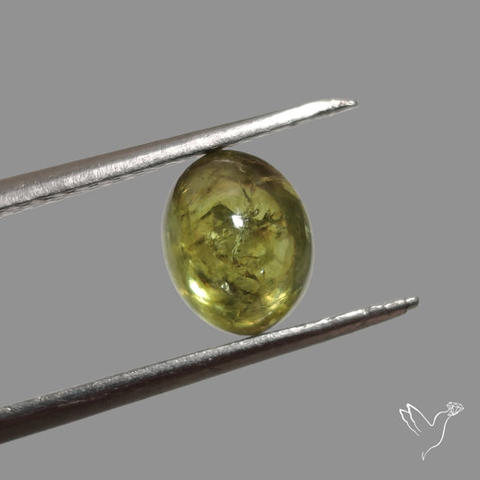 Rare Ural Demantoid Garnet Cabochon