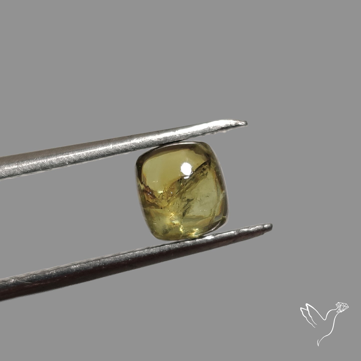Rare Ural Demantoid Garnet Cabochon