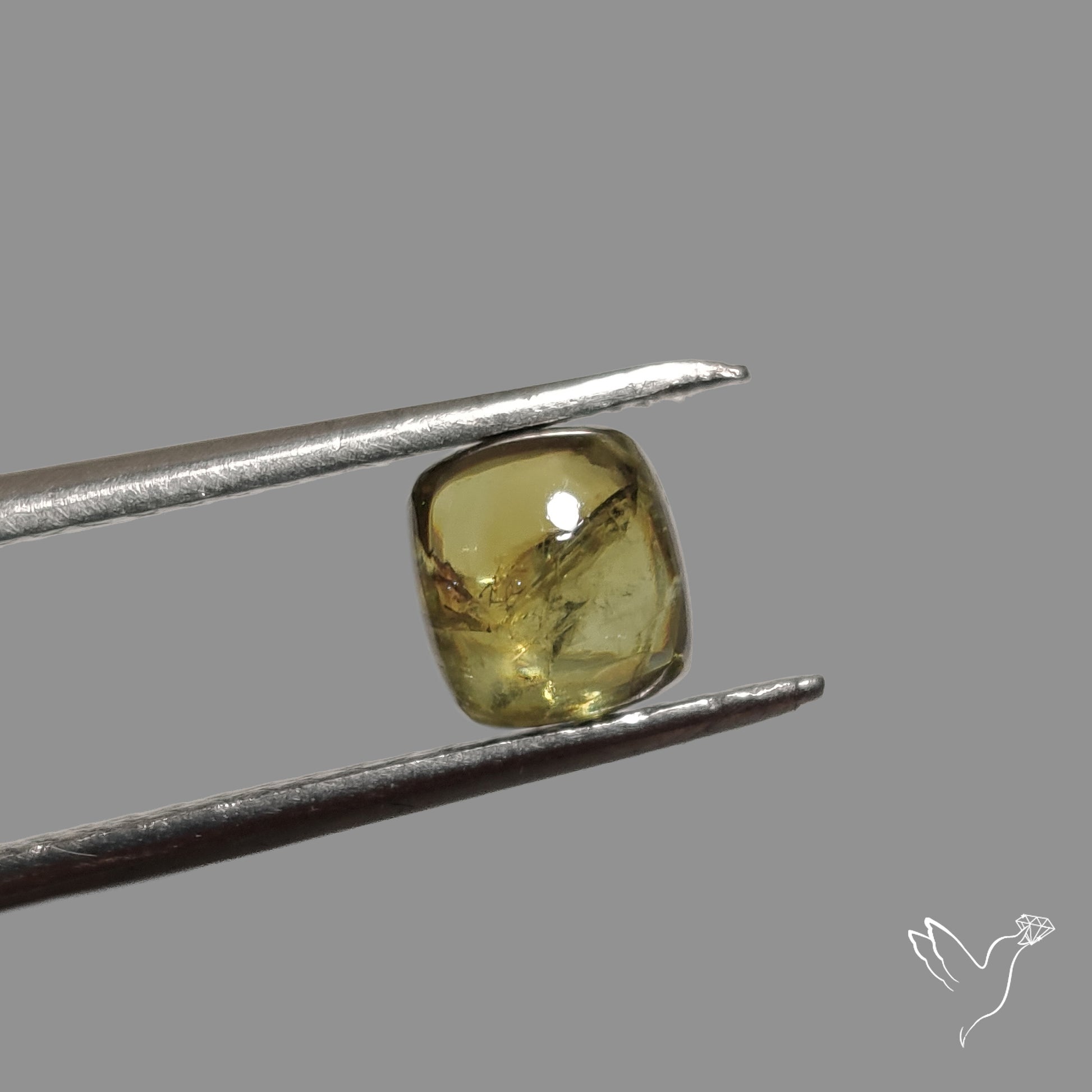 Rare Ural Demantoid Garnet Cabochon