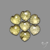 Rose Cut Lemon Quartz Hearts Lot
