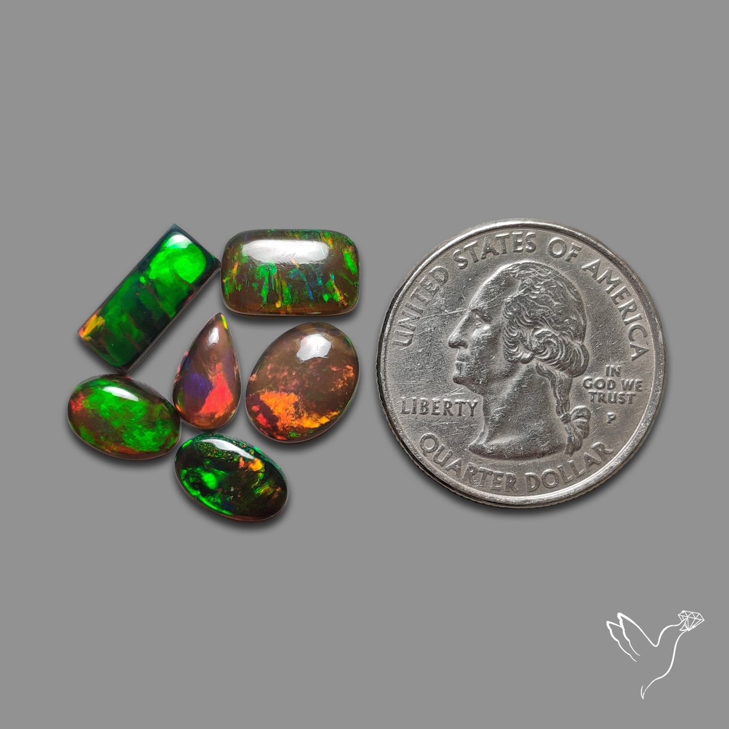 Ethiopian Black Opal Cabochons Lot Smoked Thin Cuts