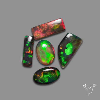 Black Ethiopian Opal Cabochons Lot