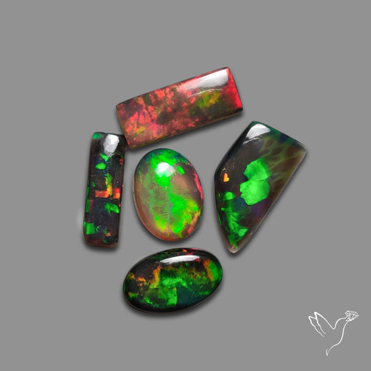 Black Ethiopian Opal Cabochons Lot