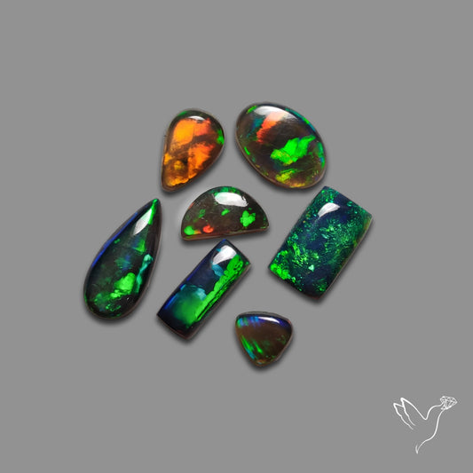Black Ethiopian Opal Cabochons Lot