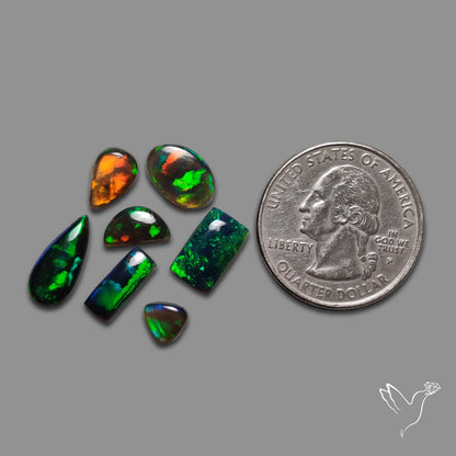 Black Ethiopian Opal Cabochons Lot