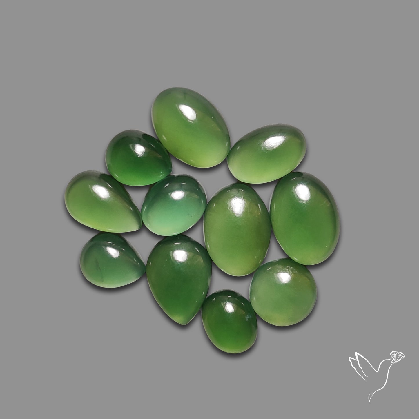Gemmy Green Serpentine Cabochons Lot