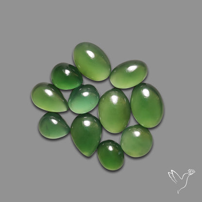 Gemmy Green Serpentine Cabochons Lot