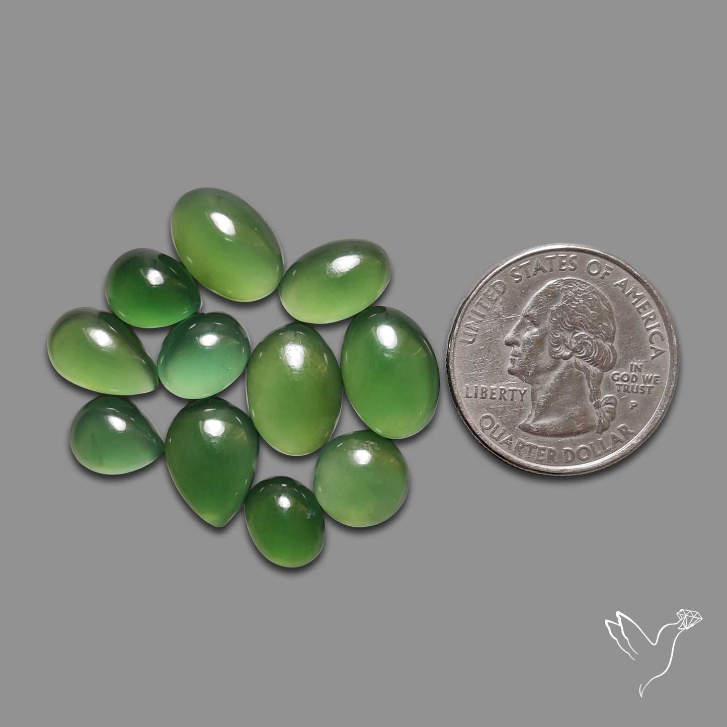 Gemmy Green Serpentine Cabochons Lot