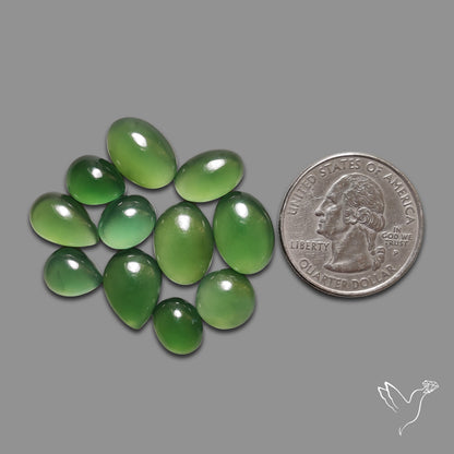 Gemmy Green Serpentine Cabochons Lot