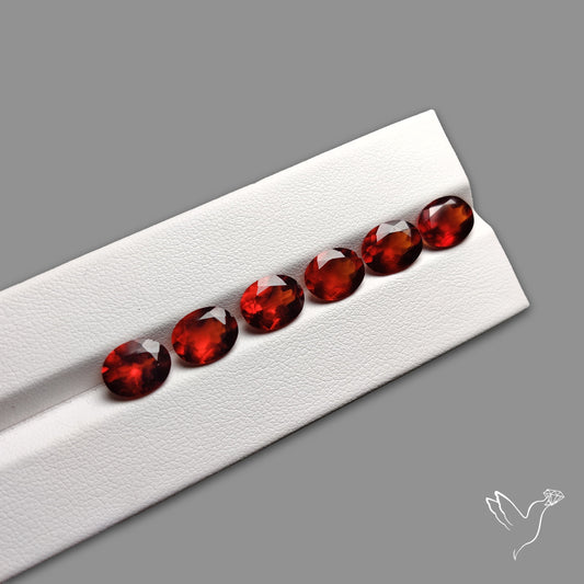 Hessonite Garnets High Grade Deep Red Faceted Lot
