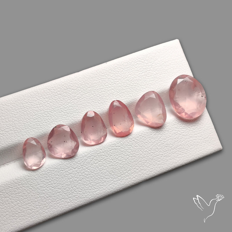 AAA Rose Quartz Rose Cut Faceted Lot