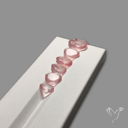 AAA Rose Quartz Rose Cut Faceted Lot