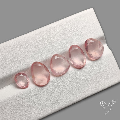 AAA Rose Quartz Rose Cut Faceted Lot