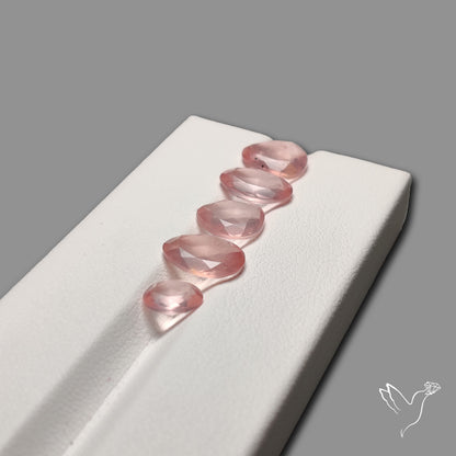 AAA Rose Quartz Rose Cut Faceted Lot
