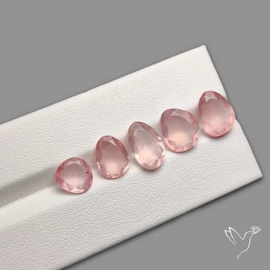 AAA Rose Quartz Rose Cut Faceted Lot