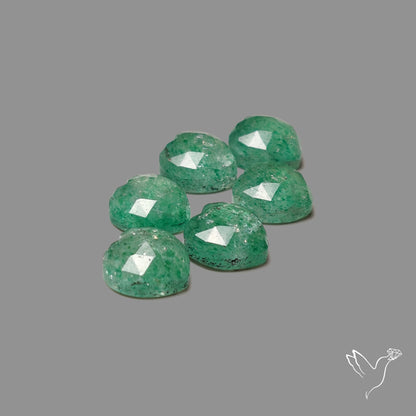 Rose Cut Green Tanzurine Hearts Lot