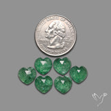Rose Cut Green Tanzurine Hearts Lot