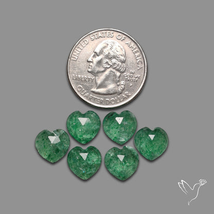 Rose Cut Green Tanzurine Hearts Lot