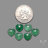 Rose Cut Green Tanzurine Hearts Lot