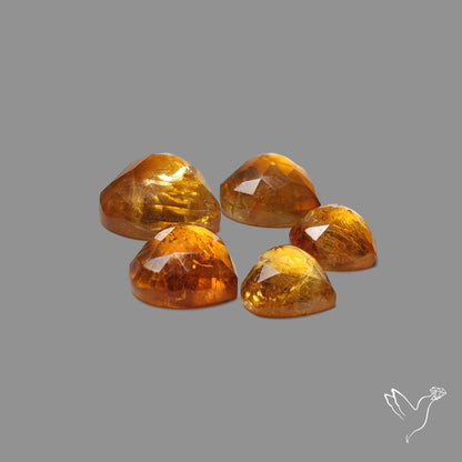 Rose Cut Citrine Hearts Lot
