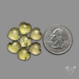 Rose Cut Lemon Quartz Hearts Lot