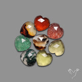 Rose Cut Mix Gemstone Hearts Lot