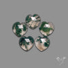 Rose Cut Moss Agate Hearts Lot