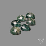 Rose Cut Moss Agate Hearts Lot