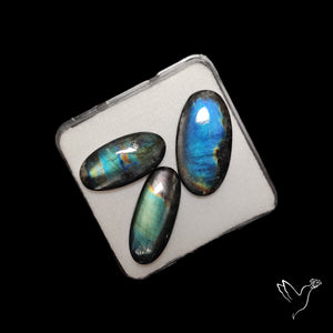 Dark Finland Spectrolite Cabochons Lot