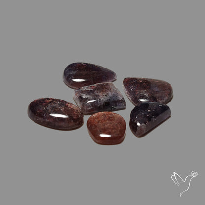Bloodshot Iolite Sunstone Cabochons Lot
