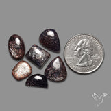 Bloodshot Iolite Sunstone Cabochons Lot