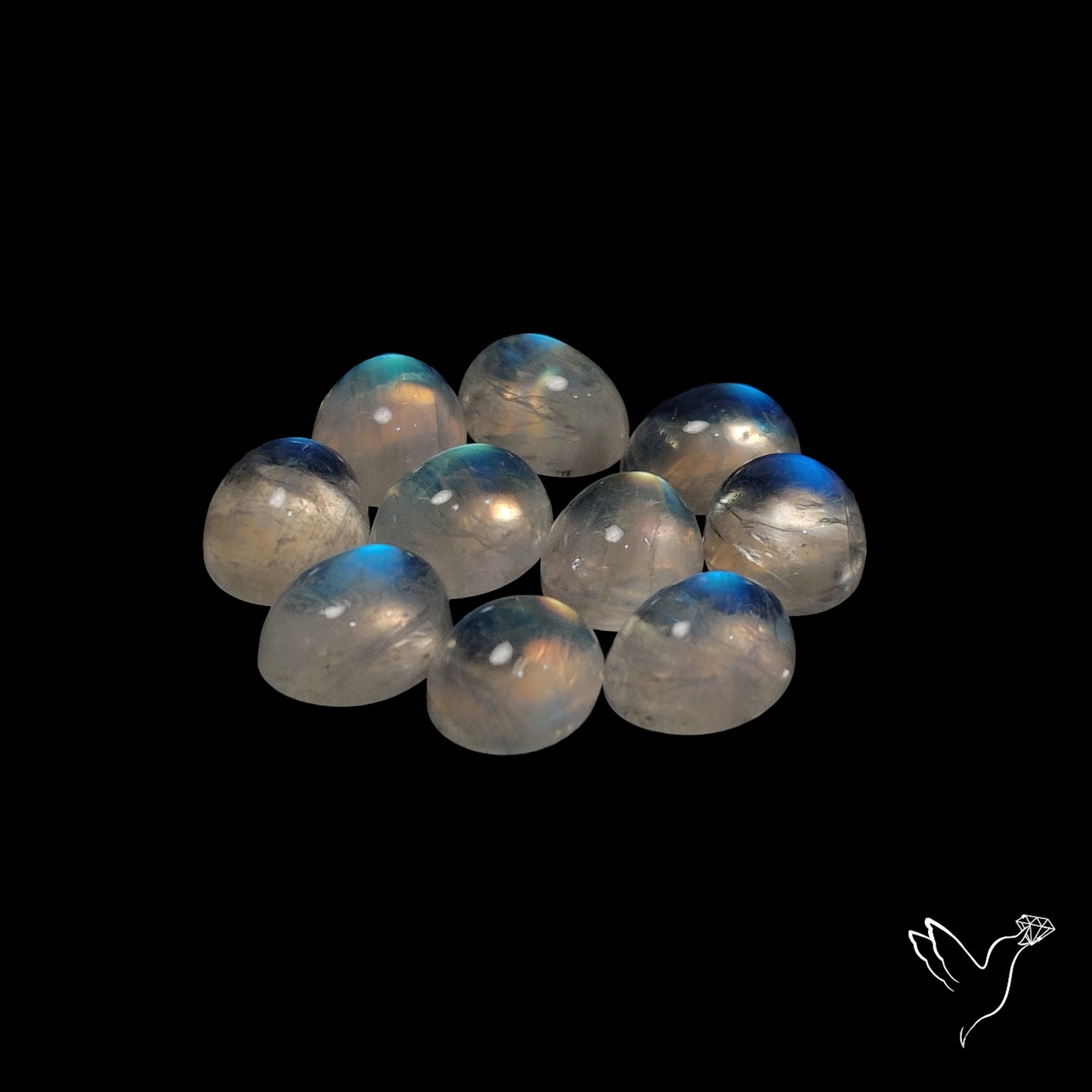 Rainbow Moonstone Cabochons Lot