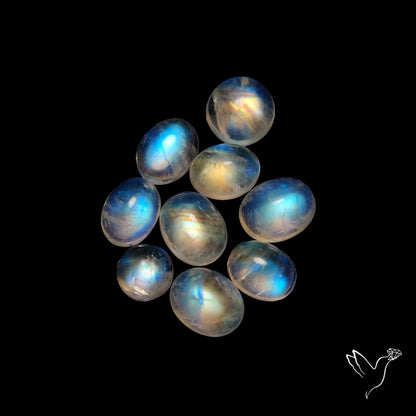 Rainbow Moonstone Cabochons Lot