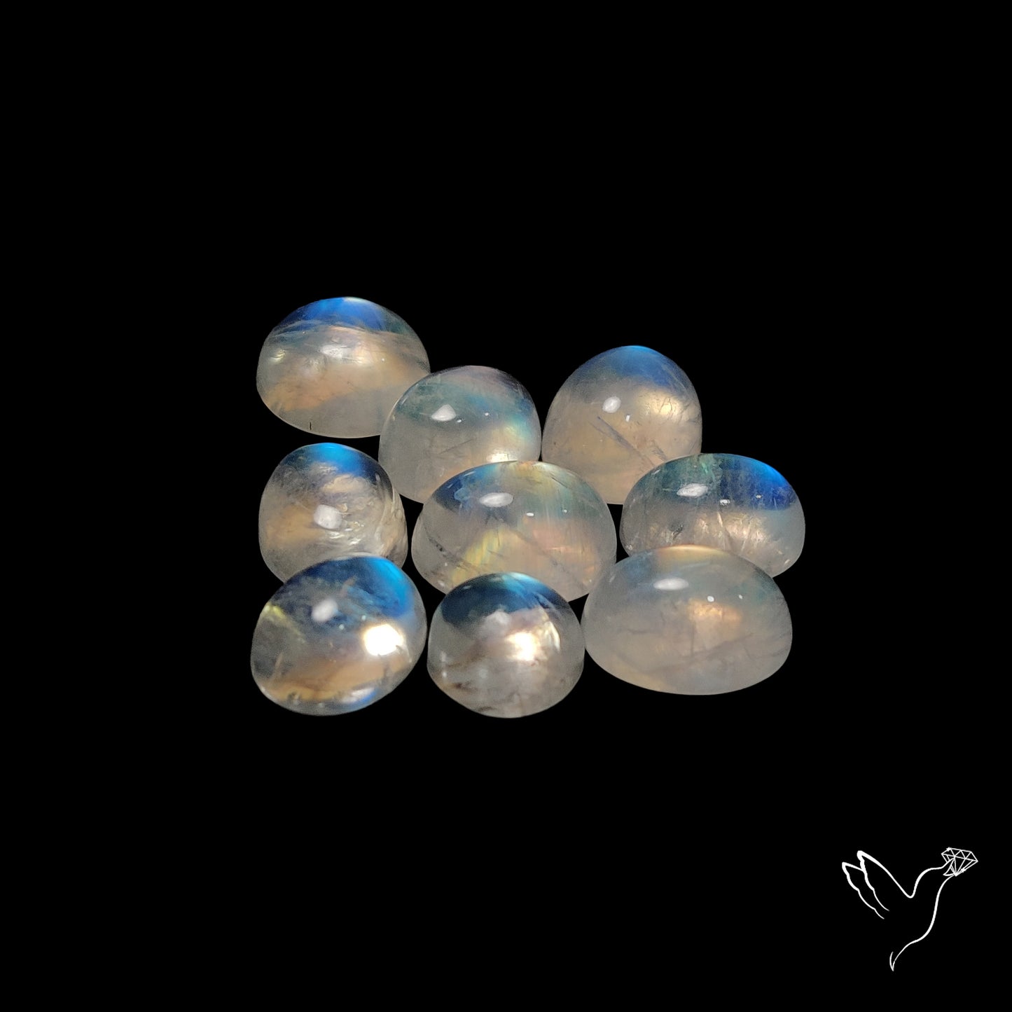 Rainbow Moonstone Cabochons Lot